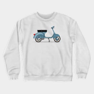 Classic motorcycle scooter in blue metal Crewneck Sweatshirt